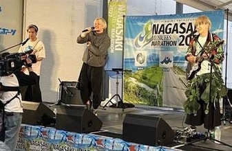 長崎ミュージックフェスマラソンの公式応援ソング完成　制作のFUNKISTが諫早市で披露