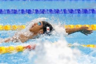 【愛知・名古屋アジア大会】競泳の竹原が男子100背泳ぎ「銀」