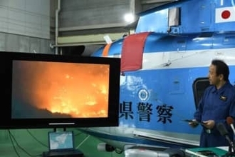 ［大分県］延焼、飛び火…消火追いつかず　発生時ヘリで撮影　県警航空隊副隊長が会見