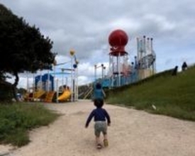 道の駅となりにある大きなタコが目印の公園！眺めも最高、海を見ながらの大型スライダーが楽しい｜琴浦町