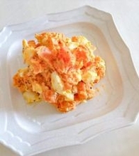 にんじんを丸ごとレンチンで驚くほど甘く！２つの食材で簡単『にんたまサラダ』♪