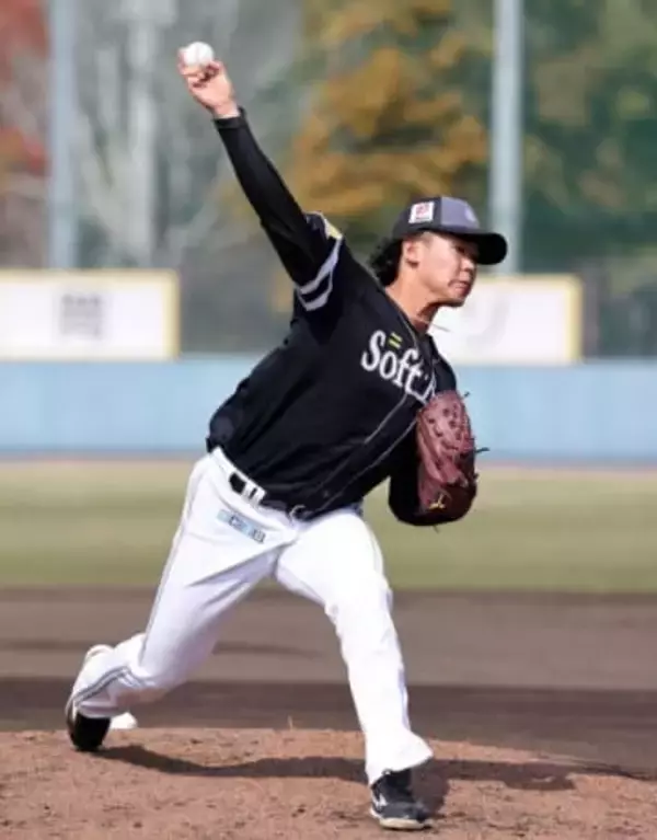 ソフトバンク2位の稲川竜汰　初のライブBP登板に「楽しかった」安打性1、2三振もしっかり反省