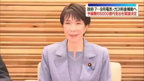 政府が７～9月の電気・ガス料金補助へ　予備費約5000億円の支出を閣議決定