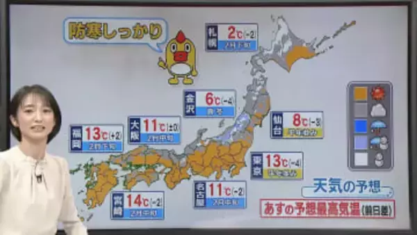 【あすの天気】日本海側で雪や雨　北海道は大雪や猛吹雪に警戒を　太平洋側は晴れ