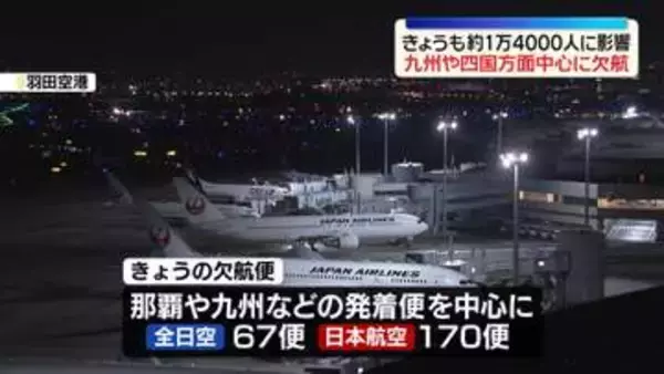 【台風6号の影響】全日空と日本航空　九州や四国方面中心に欠航　きょうも約1万4000人に影響