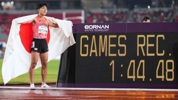20歳の落合晃が64年ぶり快挙！男子800mを1分44秒48の大会新で金メダル　先頭で引っ張り最後は突き放す