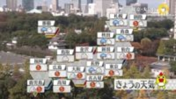 【天気】北海道の平地でも雪に　全国的に北風吹いて寒く