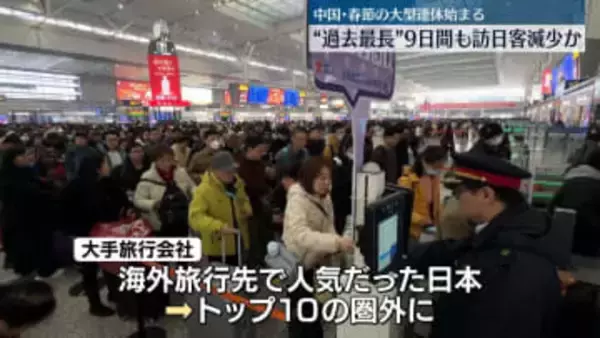 中国　春節の大型連休始まる　“過去最長”9日間も訪日客は減少か