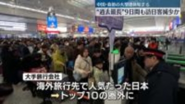 中国　春節の大型連休始まる　“過去最長”9日間も訪日客は減少か