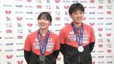 「【卓球】張本智和の“楽天愛”に美和思わず笑顔「野球見に行きたいので、ついてきて」「お兄ちゃんについていきます」」の画像1