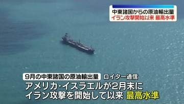 中東諸国からの原油輸出量、イラン攻撃開始以来最高水準に