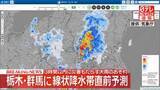 「【速報】栃木・群馬に線状降水帯直前予測　3時間以内に災害もたらす大雨のおそれ」の画像1