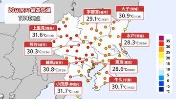関東　季節外れの暑さはきょうまで　あすは雨で気温“大幅ダウン”