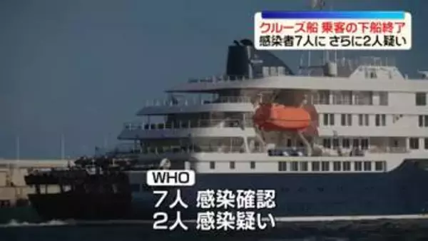 ハンタウイルス“集団感染”疑い　クルーズ船、乗客の下船終了　船はオランダに向け出発