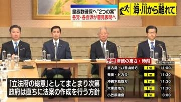 皇族数確保へ“2つの案”　各党・各会派が意見表明へ