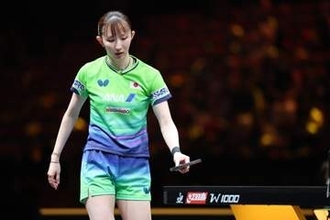 【卓球】早田ひなが3回戦敗退　最終ゲームは相手のマッチポイントを3本しのぐ粘りも及ばず　勝った韓国のシン・ユビンは歓喜の涙　ツアー最高峰チャイナスマッシュ