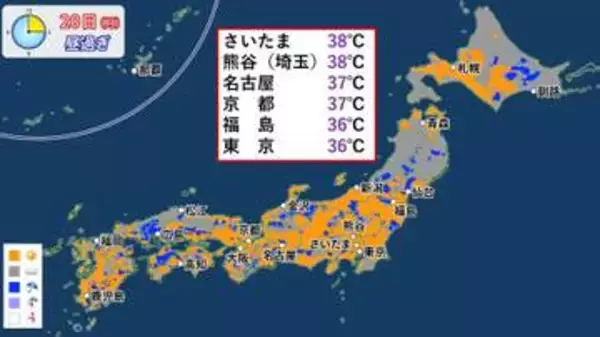 東北南部～九州で猛暑　関東や東海は梅雨明けか！？