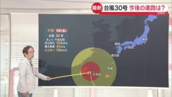【気象解説】台風30号　今後の進路・本州への影響は？　厳重な警戒を