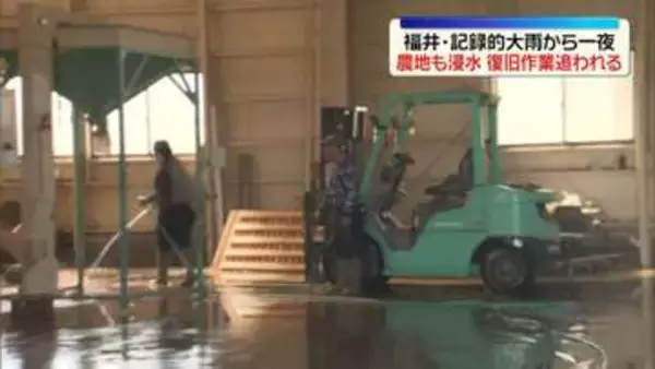 福井・記録的大雨から一夜　農地も浸水…炎天下で復旧作業追われる