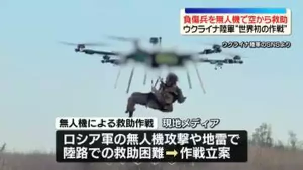 ウクライナ陸軍、負傷兵を無人機で空から救助“世界初の作戦”成果アピール