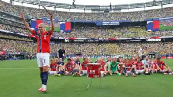 ノルウェー　歓喜の「バイキング・ロー」で会場が一体感　王国ブラジル撃破の立役者ハーランドが太鼓を担当