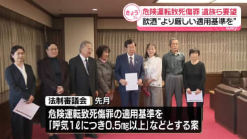 危険運転致死傷罪“より厳しい適用基準を”　飲酒運転事故の遺族7人が要望