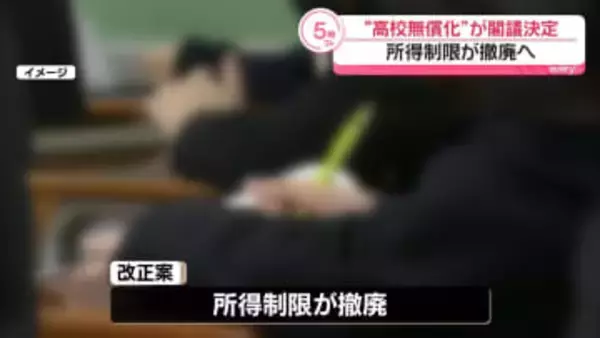 来年度に施行予定　“高校無償化”が閣議決定　所得制限が撤廃へ