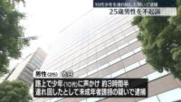 路上で少年に声かけ…連れ回したとして逮捕　男性を不起訴処分