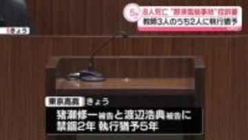 8人死亡“那須雪崩事故”控訴審　教師3人のうち2人に執行猶予付き判決