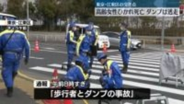 高齢女性ひかれ死亡　ダンプはそのまま逃走　東京・江東区の交差点