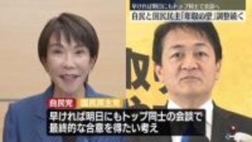 「年収の壁」自民と国民民主の協議ヤマ場　早ければあすにもトップ同士で会談へ