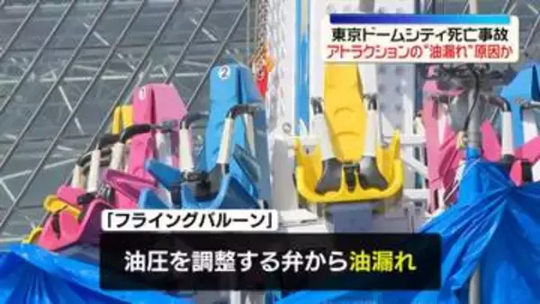 座席部分が落下…アトラクション内部の「油漏れ」原因か　東京ドームシティ女性従業員死亡事故