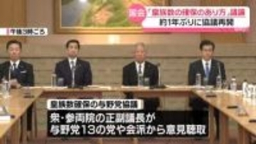 皇族数確保のあり方めぐる与野党代表者らの協議、約1年ぶりに再開