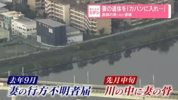妻の遺体を「カバンに入れ…」　医師の男（46）逮捕　兵庫