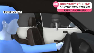 “バイク男”が窓をたたき…信号待ちの車に「スプレー強盗」　現金約28万円が入ったバッグ奪い逃走
