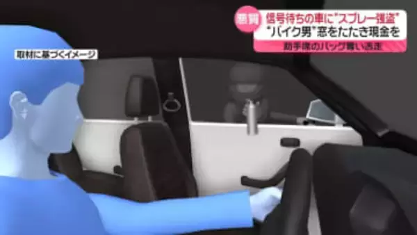 “バイク男”が窓をたたき…信号待ちの車に「スプレー強盗」　現金約28万円が入ったバッグ奪い逃走