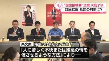 自民党“国旗損壊罪”法案を大筋了承　アニメやゲームなど創作物は含まれず
