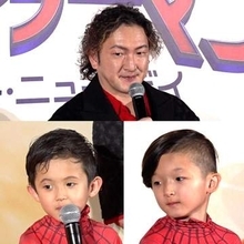 中村獅童「自分の息子2人とスパイダーマンのイベントに出演するとは･･･」　陽喜&夏幹はスパイダーマンの格好で登場