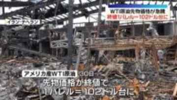 アメリカ産WTI原油先物価格が急騰　終値1バレル＝102ドル台