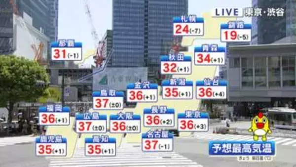 台風18号が沖縄を直撃へ　東北南部～九州は広く晴れ…大分・日田で40℃の酷暑日予想