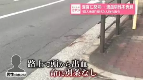 深夜に怒号…流血男性を発見“殺人未遂”逃げた人物ら追う