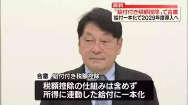 「給付付き税額控除」合意　所得連動給付に一本化し、2029年度導入へ