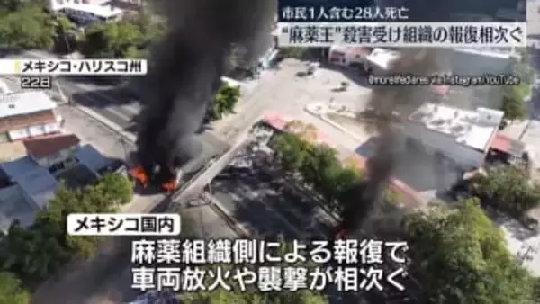 メキシコ“麻薬王”殺害受け組織の報復相次ぐ　市民1人含む28人死亡