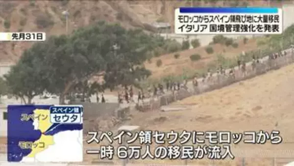 イタリア　国境管理強化を発表　モロッコからスペイン領飛び地に大量の移民押し寄せ