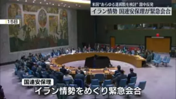 国連安保理がイラン情勢めぐり緊急会合　米“あらゆる選択肢”