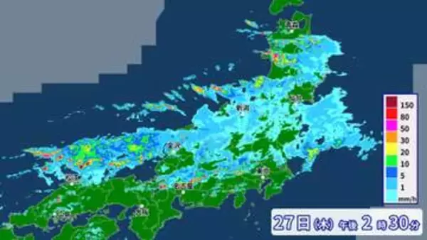 【27日の天気】石川と富山でレベル5大雨特別警報　夜も再び活発な雨雲がかかる予想