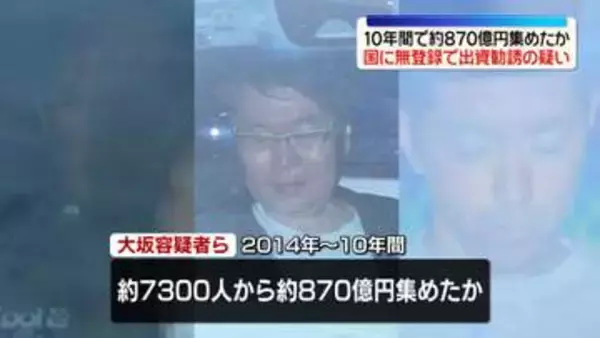 「毎月1％の配当行う」などとうたい無登録で海外法人への出資を勧誘したか　男女6人逮捕