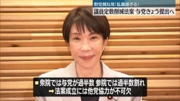 衆院議員定数の削減法案、与党がきょう提出へ　野党側反発「乱暴すぎる」