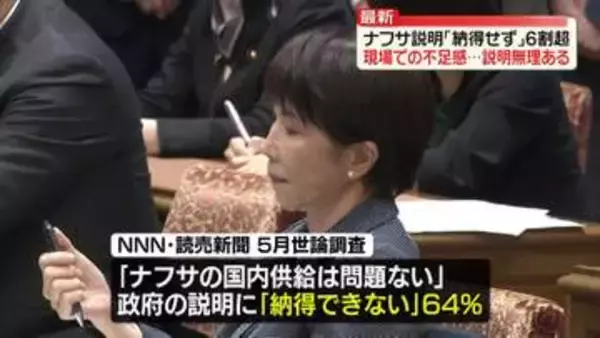 ナフサ説明「納得せず」6割超　与党内からも「説明に無理がある」との声