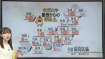 【あすの天気】東北南部と東日本は日中晴れる所が多い　西日本は下り坂